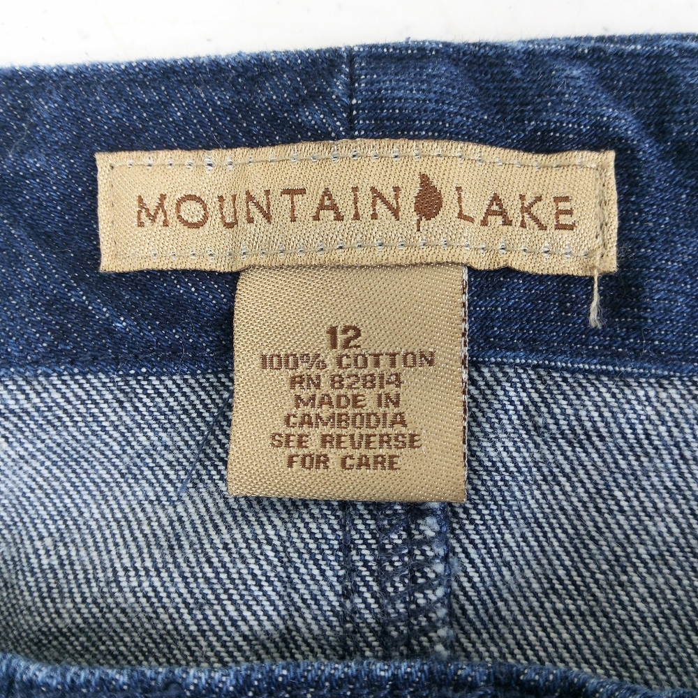 Mountain Lake Denim Midi Skirt Size 12 Blue Minimalist Modest Boho Cottagecore - Picture 6 of 10